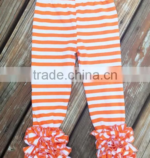 Wholesale Clothing In China,Baby Girls Knitted Cotton Striped Ruffle Pants,Toddlers 95% Cotton 5% Spandex Icing Legging photo-3