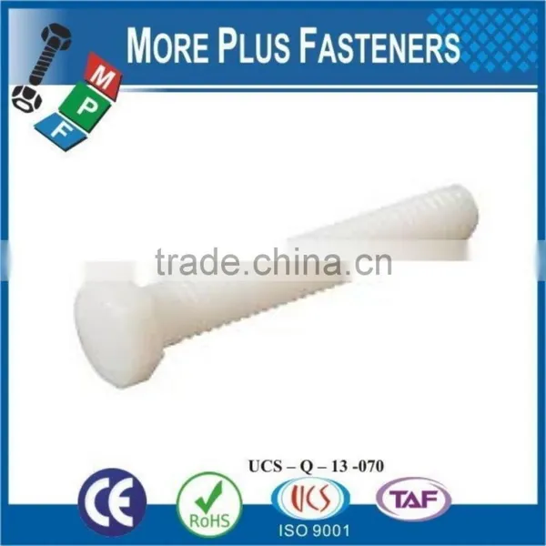 Made in Taiwan Metric Coarse Slotted Hexagonal Metric Thread Nylon Hexagon Polycarbonated Hex Head Plastic Screw photo-2
