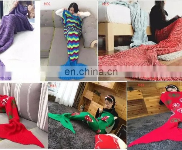 2017 Solid Colors Christmas Sales Mermaid Blanket/mermaid Tail Blanket Crochet Blankets for Winter photo-4