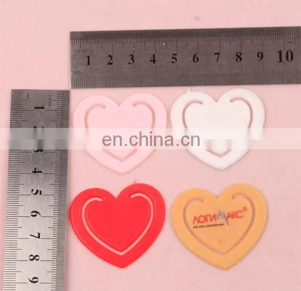 BSCI Promotional High Quality Customized Plastic Heart Bookmark Paper Clip for Kids photo-3