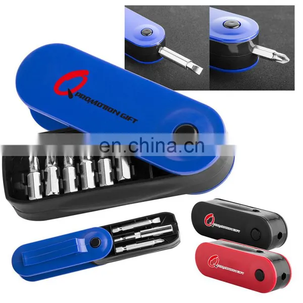 Pocket Rotation Screw Set Tool With 8 Inner Changeable Bits