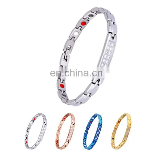 Beautiful Studded Crystals 4 in 1 Bio Magnetic Health Bracelet Benefits photo-6