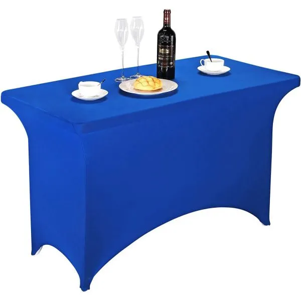 Spandex Table Cover 4ft Royal Blue,Rectangle Stretch Fitted Table Cover or Tablecloth for 4ft Table photo-2
