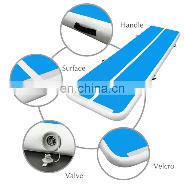 DWF Material Blue Airtrack 4m Cheap Inflatable Air Track Gymnastics Mat With Free Air Pump photo-7