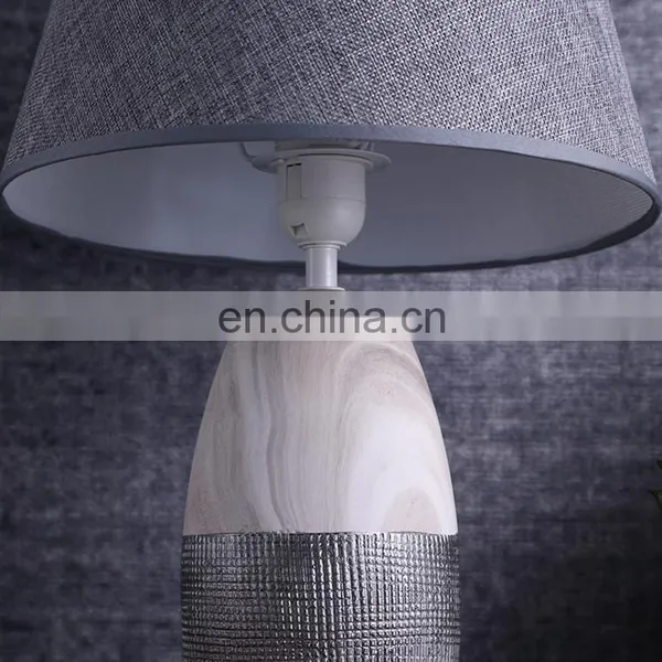 Popular Modern Design Wood Grain Relief Decorative Hotel Vintage Nightstand Lamps for Home Decor photo-5