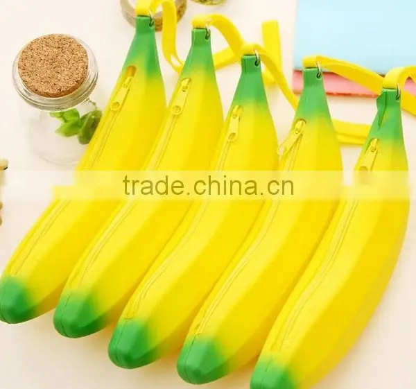 2016 Hot Selling Cartoon Cute Silicone Banana Bag Coin Purse Silicone Jewelry Pouch photo-3