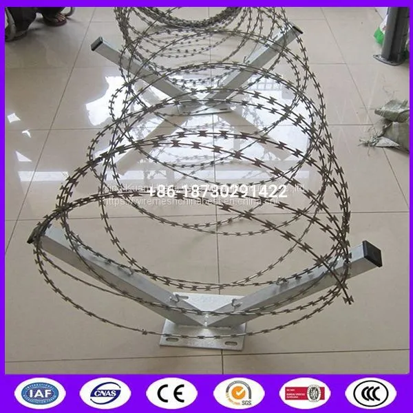 Spiral Coil Anti Rust Razor Blade Barb Wire Cros Type And Iron Wire Material Inside From China