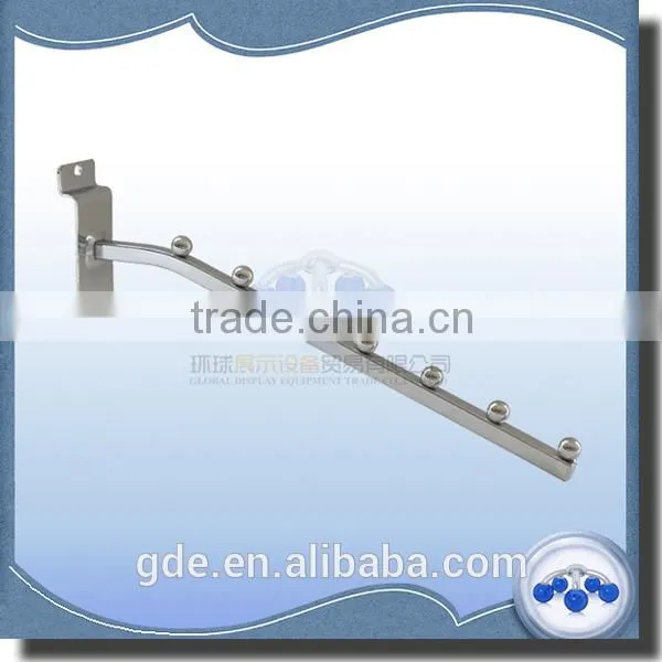 Metal chrome locking security hook for slatwall