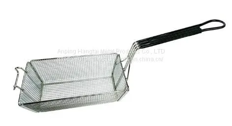 Deep fry baskets Hotel Kitchen Non-stick Rectangle Commercial Iron Fryer Basket French Fries Wire Mesh Deep Fry Basket