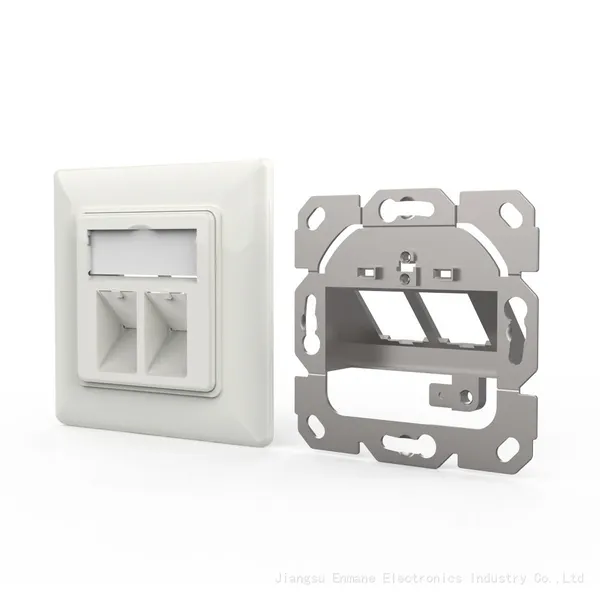 2 Port 3 Port STP Shileded Wall Plate For Modular Ethernet, A/V,Optical Fiber Keystone photo-2