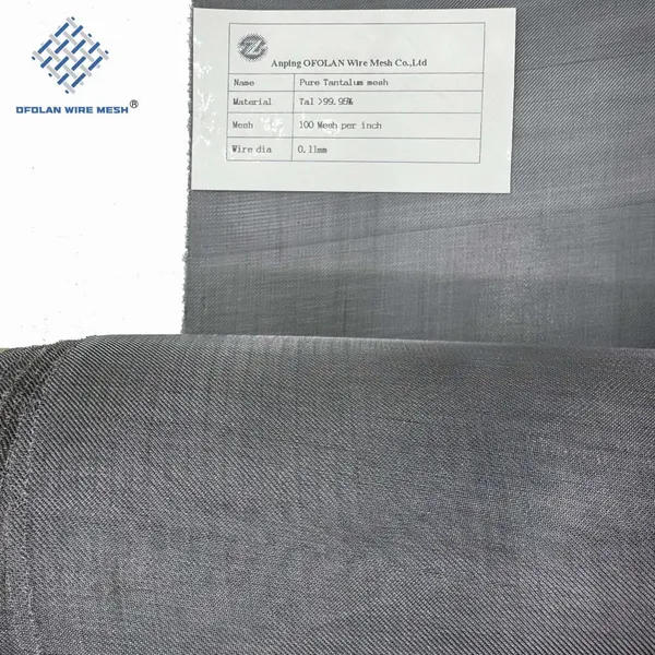 Tantalum Wire Mesh High Temperature Resistance Refractory Tantalum Wire Mesh 8-300 Mesh High Strength Tantalum Mesh