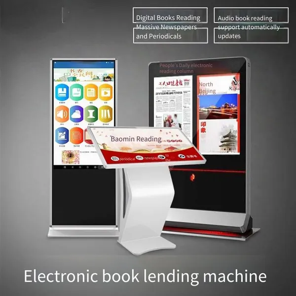 Intelligent Vertical Wall-mounted Electronic Digital Audiobook Player, Intelligent Periodical Newspaper Reader, Self-service Audio Book Borrowing and Returning Machine for Libraries, Customized Electronic Borrowing Machine, Electronic Newspaper Reader photo-2