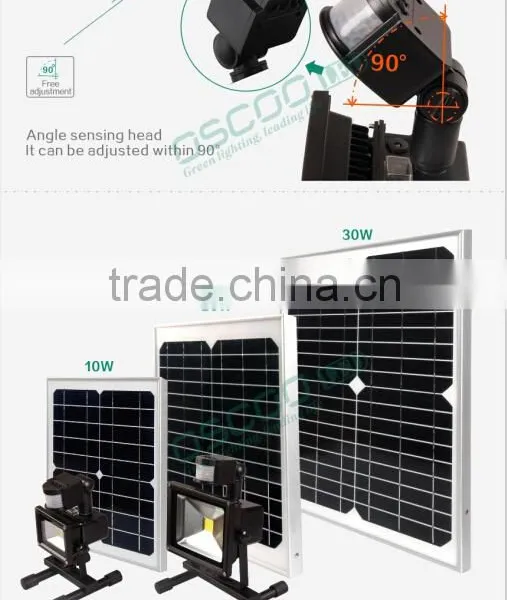 10W 20W 30w Portable Motion Sensor Rechargeable Lithium Battery 10W IP65 Outdoor Solar Flood Light photo-5