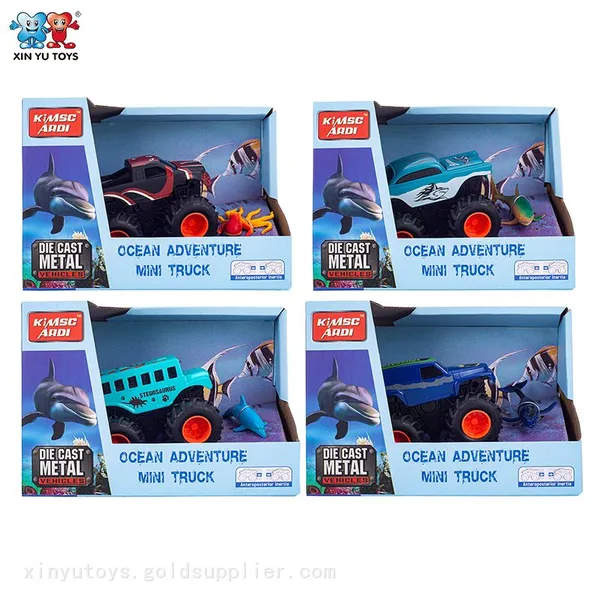 1:43 Scale Die-cast Cars Animal Dinosaur Ocean Series Inertia Metal Vehicle Toys for Children photo-3