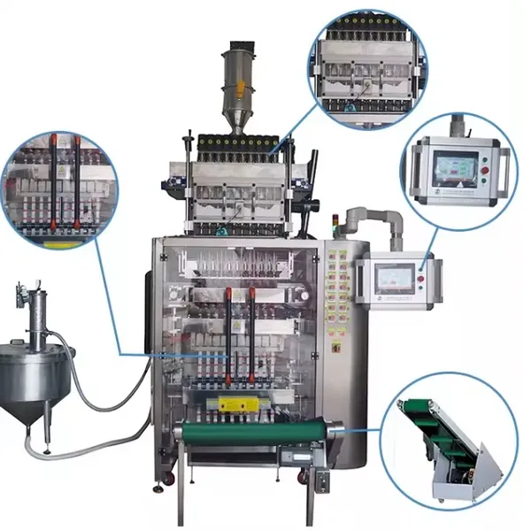 Multi lanes pouch packing machine for chill powder coffee powder collagen powder