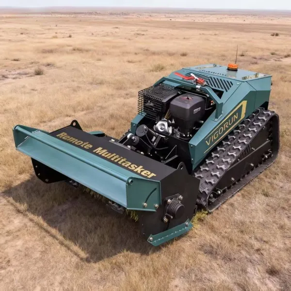 Vigorun Tech Gasoline Remote Control Lawn Mower Self-Locking Slope Safety RC Mower Tiller for Embankments