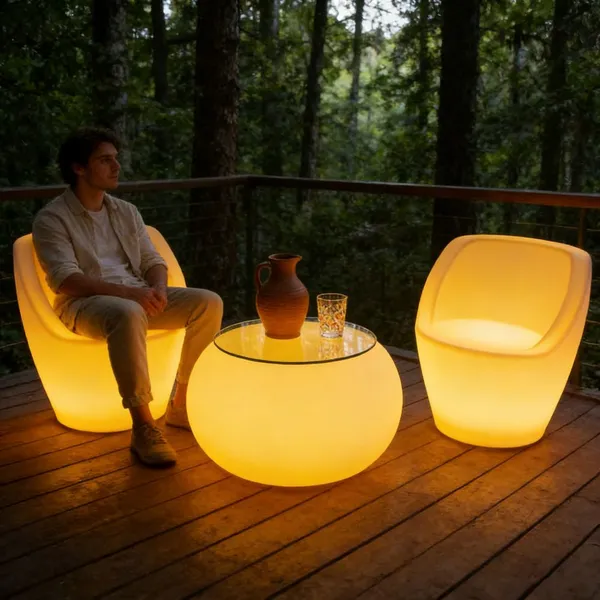 Luminous Outdoor Table and Chair Set 16 Variable Colors IP65 Waterproof for Bar Hotel Outdoor Events photo-3