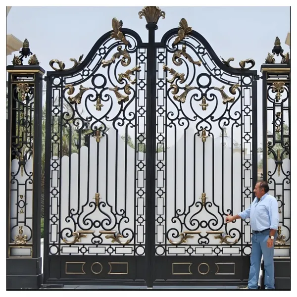 Custom Made Fancy Wrought Iron Gate Aluminum Gate Design For Home photo-5