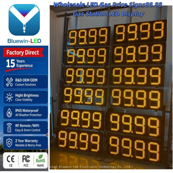 Outdoor LED Gas Station Price Sign Double Sided Waterproof Electronic Petrol Station Digital Fuel Pricing Display Board