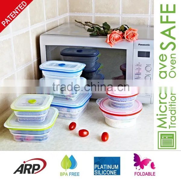 1.5L (1500ml ) Silicone Food Container , Platinum Silicone, Foldable, Non-stick, photo-4