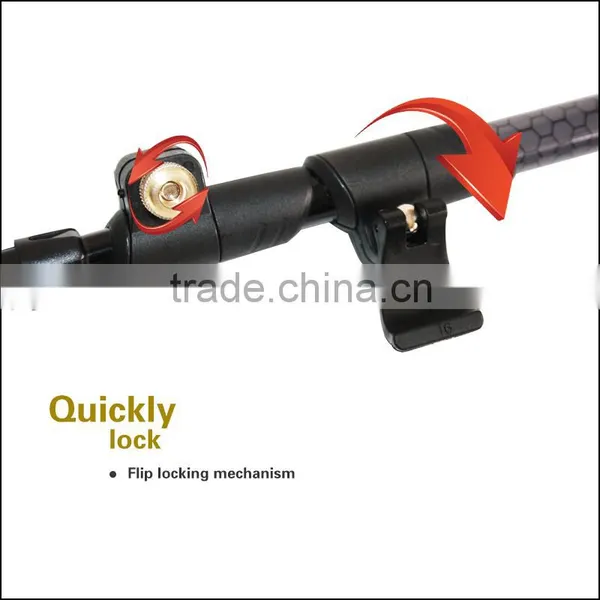 3 Sections Retractable External Quick Lock Carbon Fiber Trekking Pole Hiking Stick Supplier's Choice photo-3