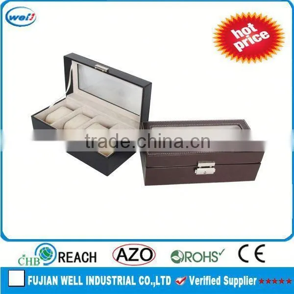 Luxury Watch Boxes Black Ribbed/wholesale Watch Boxes
