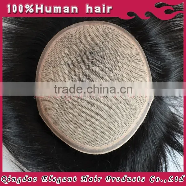 Tot Selling Remy Human Hair Piece Toupee for Black Men, Silk Top Invisible Knot Natural Hairline Toupee photo-3
