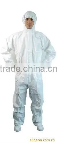 Disposable Protective Suit Coverall Cleanroom Overall White Coveralls With Hood and Boot Cleanroom Garment