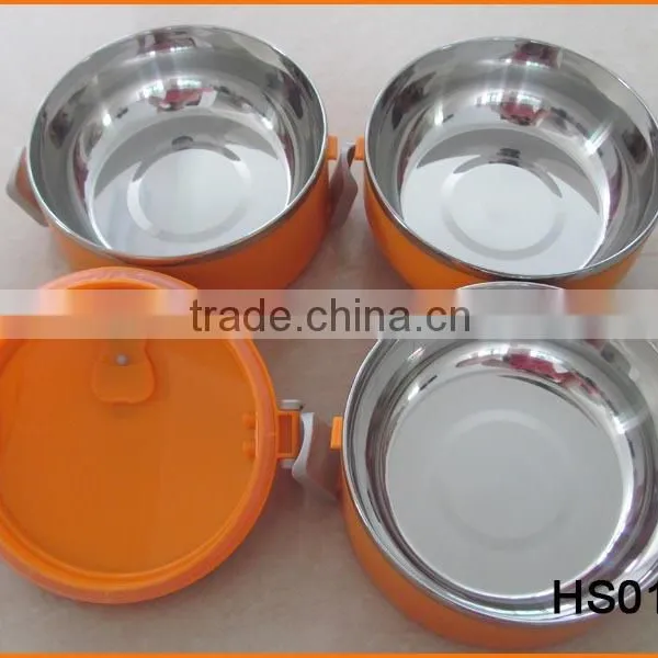 HS018 17cm Plastic And Stainless Steel Combination Lunch Box photo-3