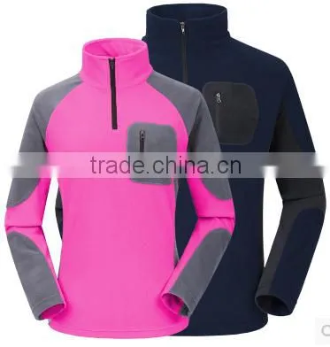 Outdoor Contrast Color Polar Fleece Jacket photo-2