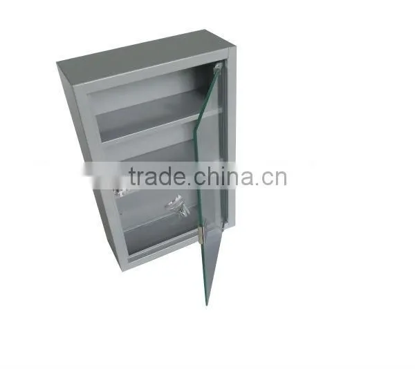 steel medicine cabinet glass door