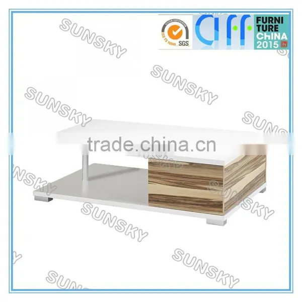 High Glossy Wood Coffee Table With One Drawer27-1 (4250)