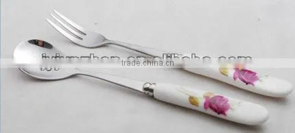 Attractive Stainless Steel Flatware Spoon of Ceramic Handle photo-2