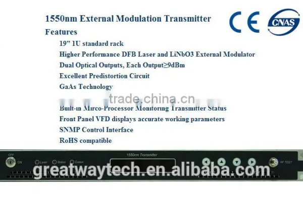 GWT3500D 1550nm External Modulation Transmitter/Optical Transmittion