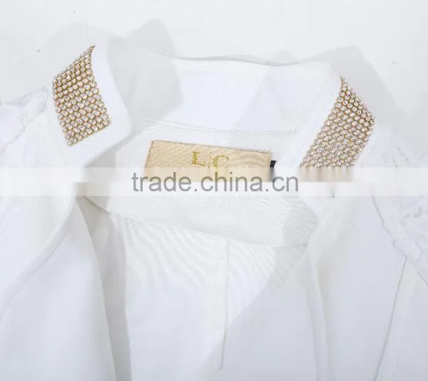 Wholesale China Clothes Factory White Woven Lace Formal Ladies Blazer Designs photo-6