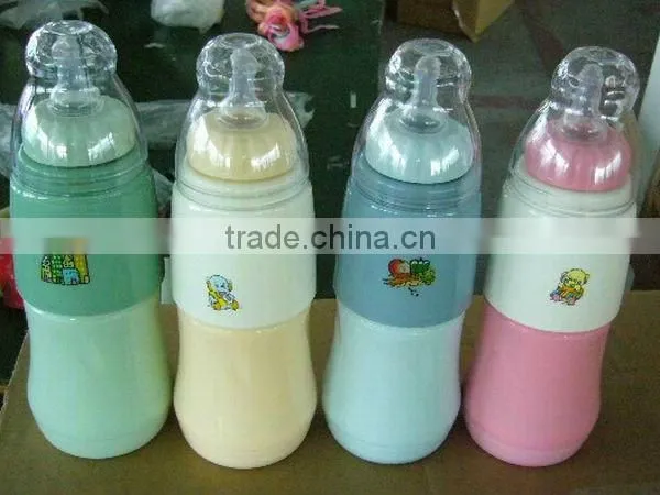 BPA Free Baby Milk Feeding Bottle With Glass Liner and Soft Handle