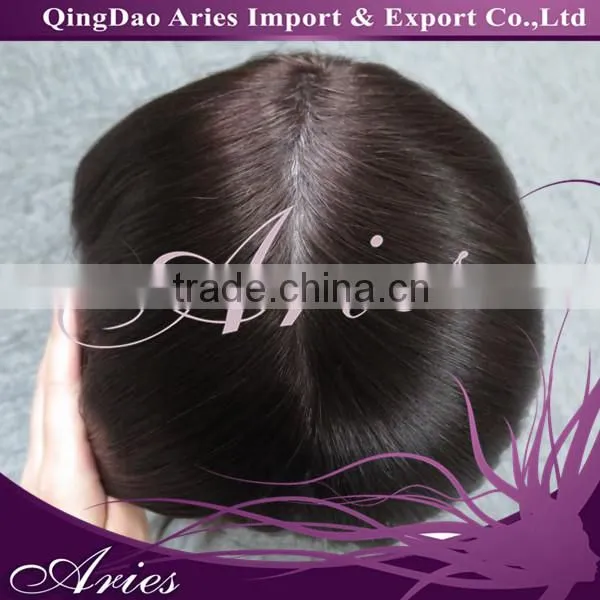 Wigs Size 10" x 8" Natural Hair Men's Toupee Black Color Swiss Lace + PU Base Hair System photo-3