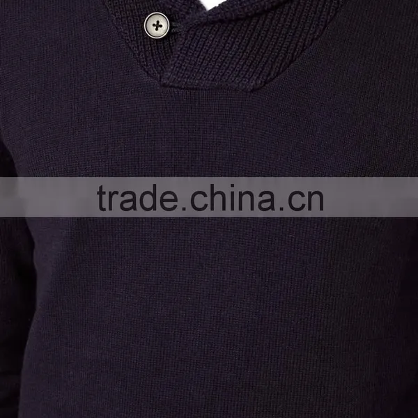 Man's Regular Fit Sweater With Waffle Shawl Collar photo-3