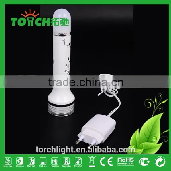 2016 New Disign Rechargeable LED Flashlight Torch Lighters With Charger Camping Light Plastic Torch Light photo-3