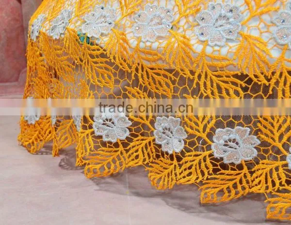 2015 New Fashion Lady Dress Nigeria Heavy Cord Lace Spangles Lace for Party Dress photo-2