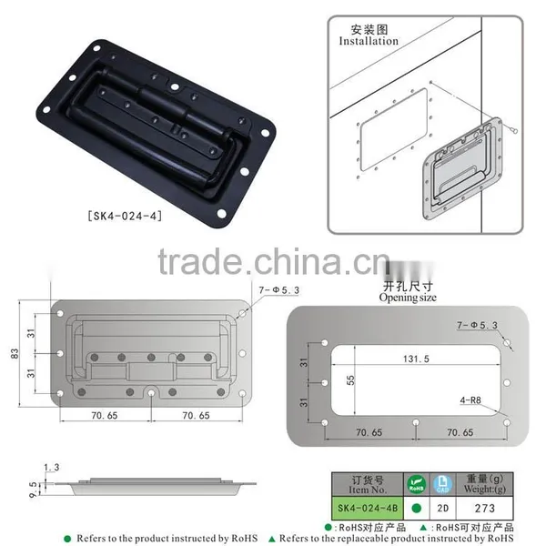2016 New Product SK4-024-4 Industrial Folding Spring Loaded Door Handle photo-3