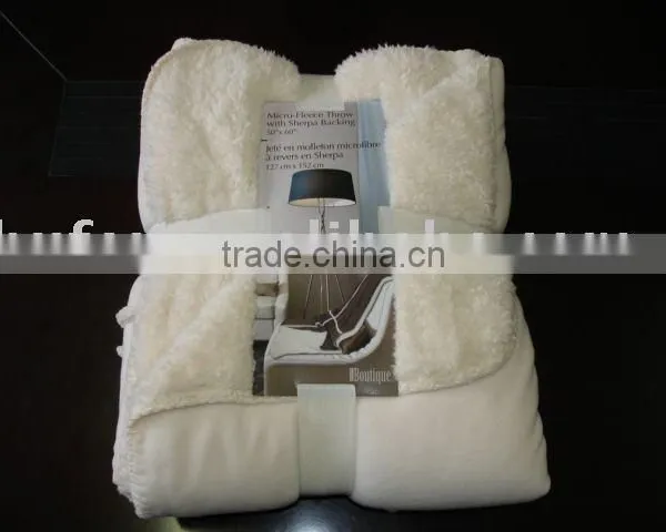 100%polyester Knit Solid Color Short Fur With Sherpa Throw