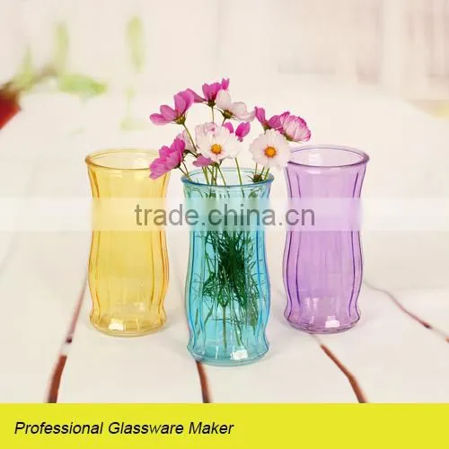 Hot Sale Glass Vase With Color Blue Glass Vase