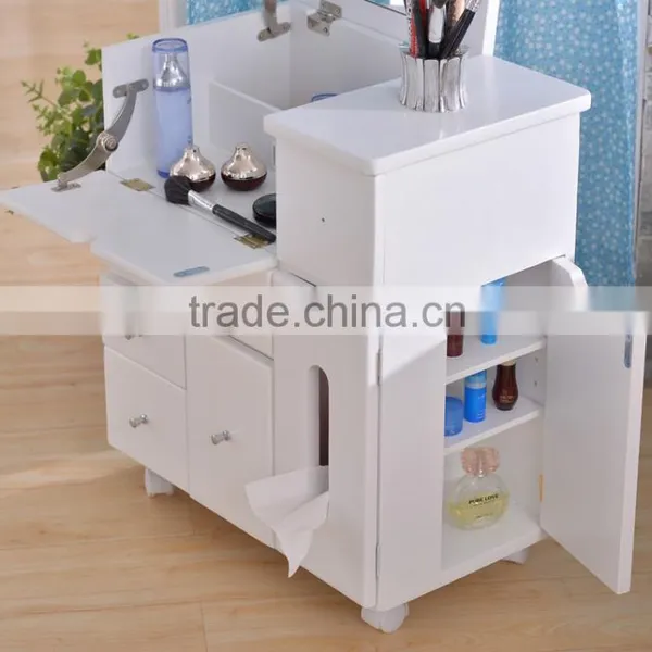 Solid Wood Makeup Table With Mirror For Bedroom Use photo-2