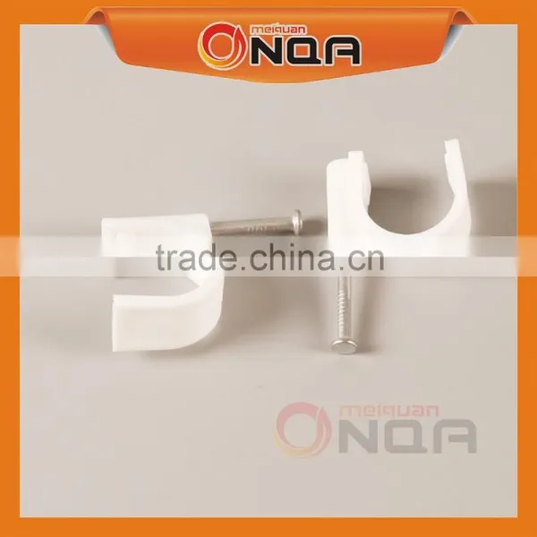 Free Sample Round Shape Cable Clips With Steel Nail Hook Holder 9mm photo-2