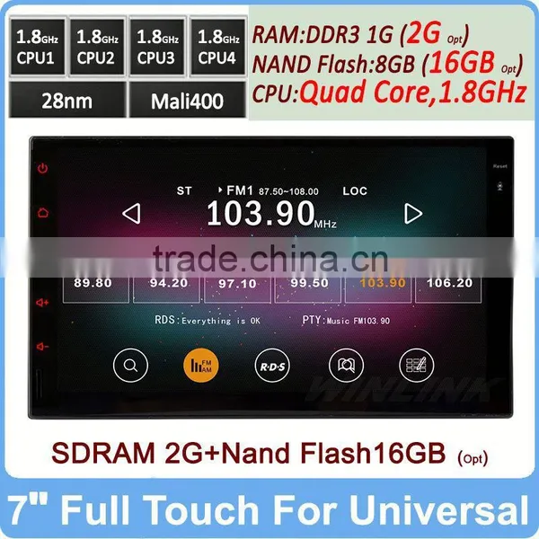 Ownice 7" Android 4.4.2 Quad Core Gps Navigation 2 Din Built-in Wifi Support TPMS DVR