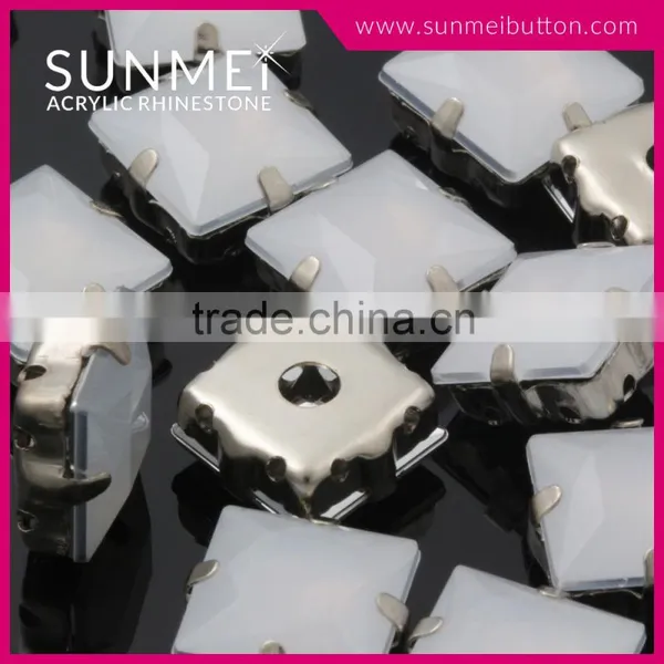 High Quality Square Shape Plastic Rhinestone Trimming for Dress photo-5