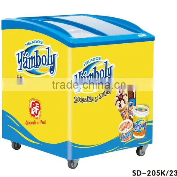 235L Curved Double Door Ice Cream Showcase Freezer photo-2