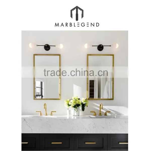 Apartment Used White Marble Bathroom Vanity Top photo-2