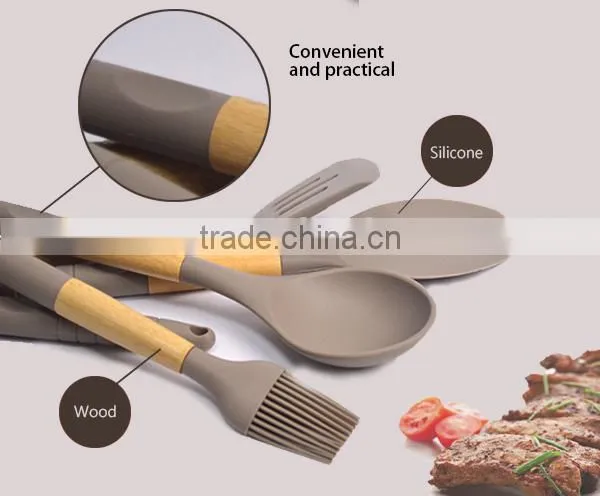 FDA LFGB Food Grade Wholesale Silicone Personalized Kitchen Utensil Set Modern Baking Cooking Tools Best Selling Products photo-4